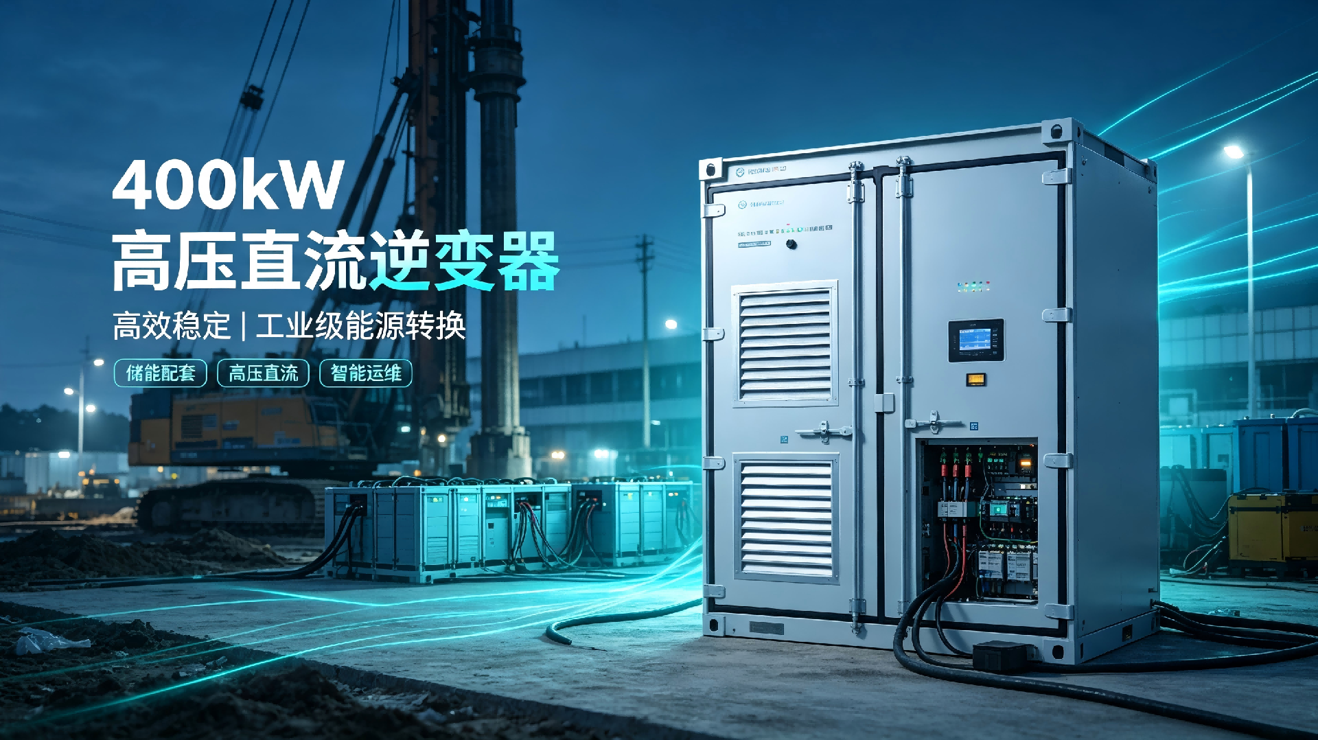 桩基施工节能超44%！珠海九源400kW高压直流逆变器现场实测降本百万